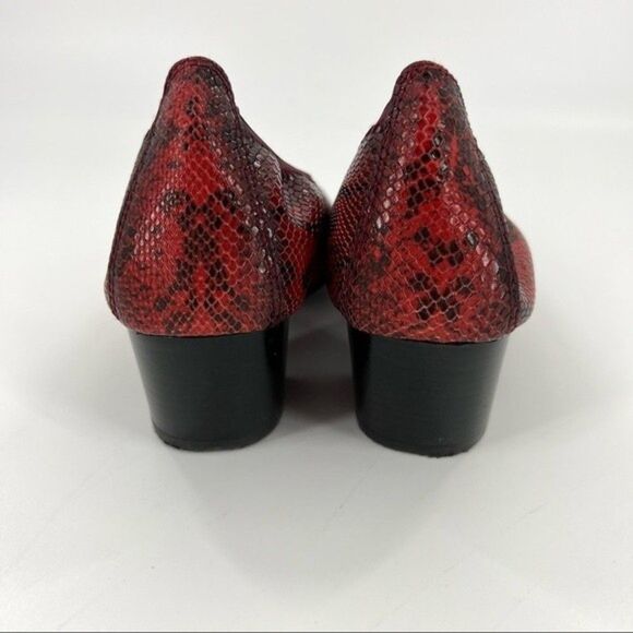 Hispanitas Selene Pointed Toe Leather Pumps Red Snake Size 40 9 US - Picture 11 of 16
